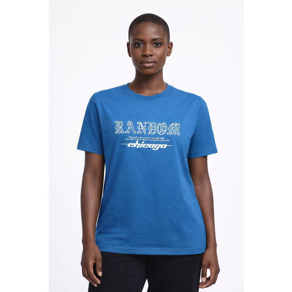 Blue Short Sleeve Graphic TShirt
